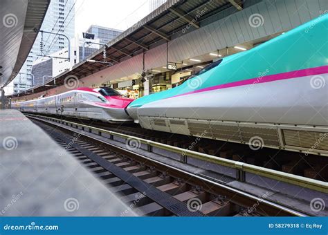 A Green Series E5 Shinkansen High Speed Bullet Train Editorial Stock