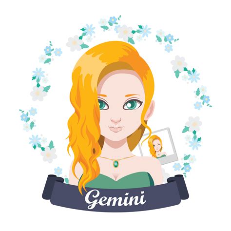 Zodiac sign illustration - Gemini 532568 Vector Art at Vecteezy