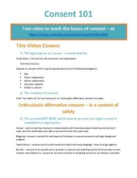 Consent Free Video For Sex Education And Health Classes On Sexual Consent