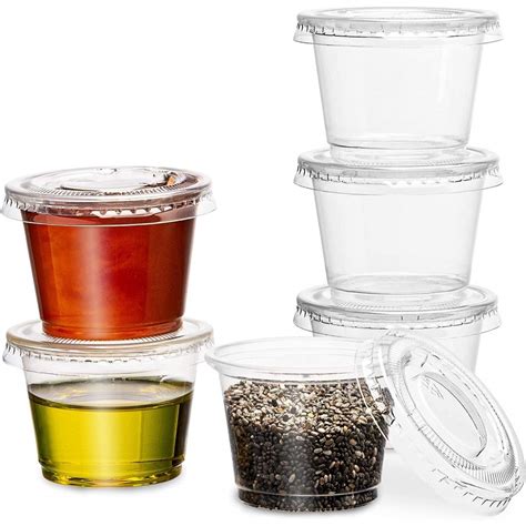 Plastimade Clear Disposable Plastic Portion Cups With Lids