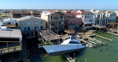 Aerial View Of Port Aransas Damage After Hurricane