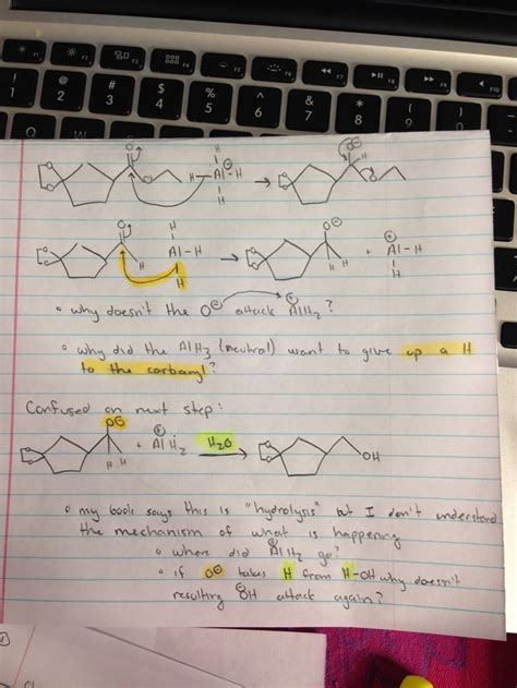 Confused about ester reaction with LiAlH4 / H2O. Picture of my mechanism / point I'm stuck at ...