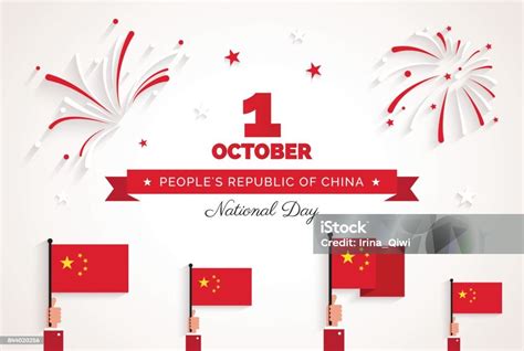 1 October China Happy National Day Greeting Card Stock Illustration