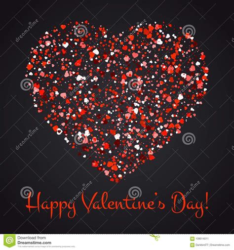 Valentines Day Background With Hearts On Dark Stock Illustration