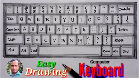 Easy computer keyboard drawing step by step/How to draw keyboard ...