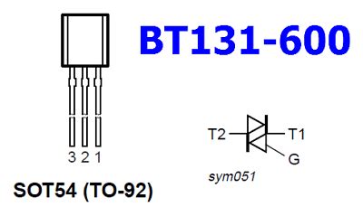 BT131 600 Datasheet PDF 1A 600V Triac NXP