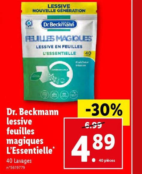 Promo Dr Beckmann LESSIVE EN FEUILLES L ESSENTIELLE Chez Lidl