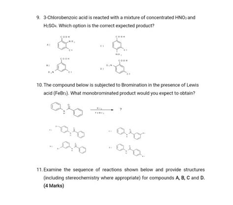 Solved 9 3 Chlorobenzoic Acid Is Reacted With A Mixture Of Chegg