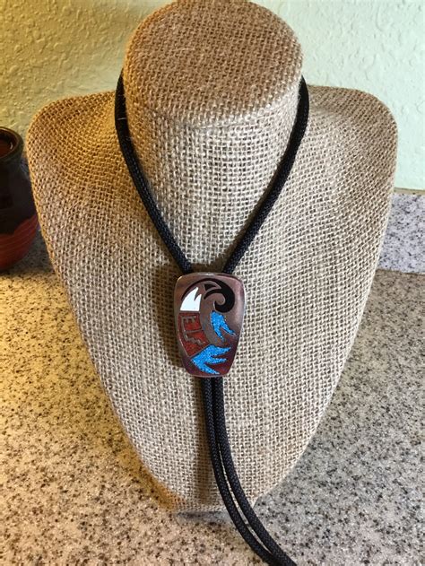 Vintage Native American Themed Bolo Tie Thunderbird Bolo Etsy