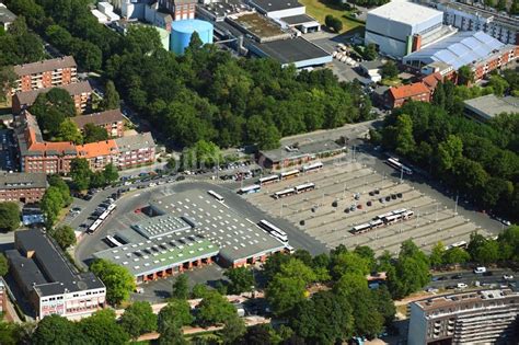 Hamburg Aus Der Vogelperspektive Nahverkehrs Und Bus Depot Der