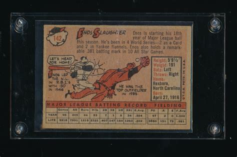 ENOS SLAUGHTER 1958 TOPPS 142 NEW YORK YANKEES SET BREAK EBay