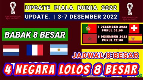 4 Tim Lolos 8 Besar Piala Dunia 2022 Jadwal 8 Besar Piala Dunia 2022