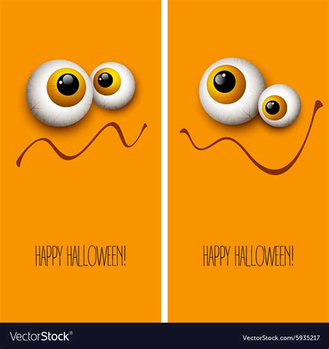 Funny Halloween Greeting Card Monster Eyes Vector Image