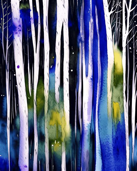 The Forests Edge Abstract Watercolor Painting · Creative Fabrica