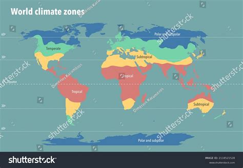 Map World Climate Zones Stock Illustration 2118521528