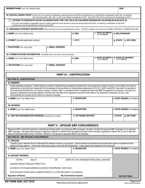 Dd Form 2656 6 Printable