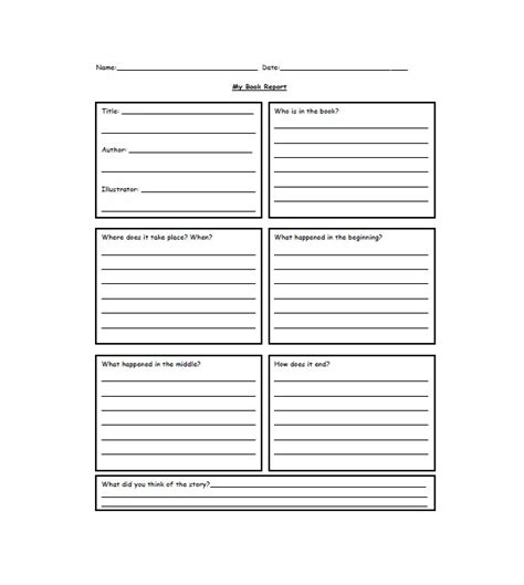 Book Report Template Middle School 7 Templates Example Templates Example Middle School