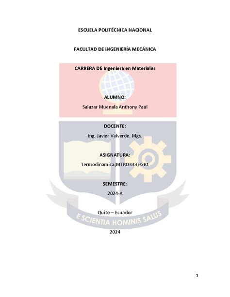 Termo Ejercicios Termodin Mica I Escuela Polit Cnica Nacional