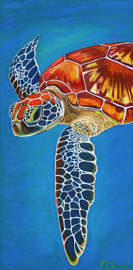 Sea Turtle Painting By Monika Urbanska Fine Art America