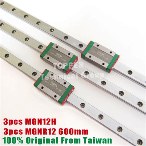 HIWIN MGN12 600mm Linear Guide Rail With MGN12H Slide Blocks Stainless