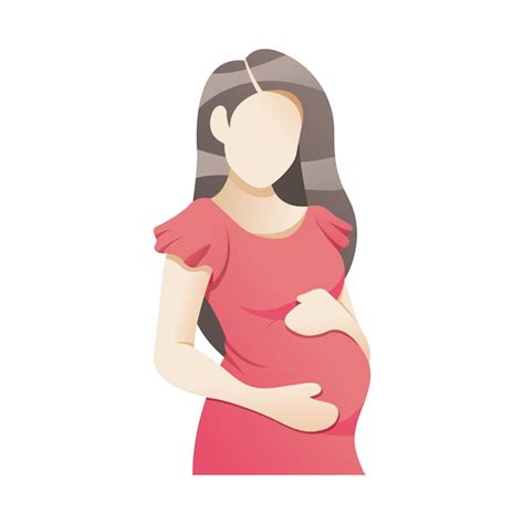 Illustration Beautiful Pregnant Woman Premium Vector