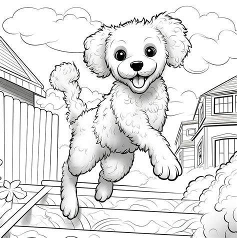 Premium Ai Image A Cartoon Drawing Of A Dog Jumping Over A Fence