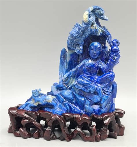 Statue Of A Monk Lapis Lazuli China Mid 20th Century Catawiki