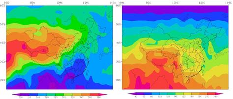 The Summer And Winter Mean Downward Solar Radiation Flux W M 2