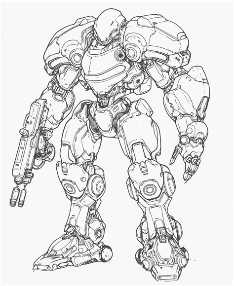 Mecha Illustration Mecha Coloring Book Premium Ai Generated Vector