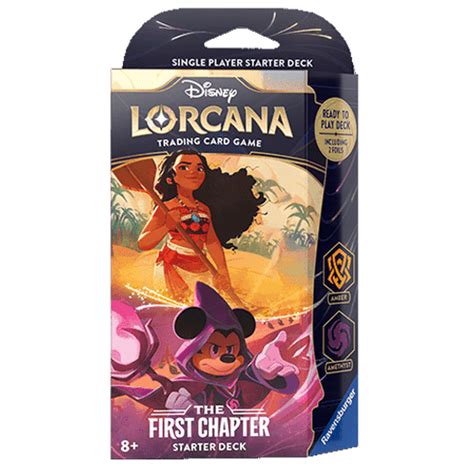 Disney LORCANA Premier Chapitre Deck de démarrage Vaiana Mickey Ambre