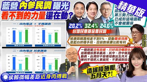 【張若妤報新聞】國民黨內參民調曝光 侯賴差距不到2 ｜藍曝 侯康 險勝 賴蕭 1 柯盈支持度跌破2成 精華版 中天電視ctitv Youtube