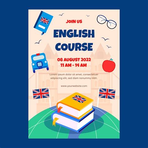 Free Vector English School Poster Template