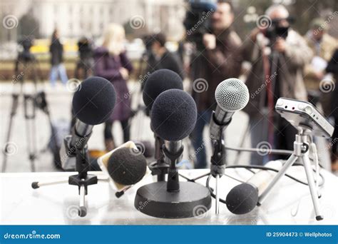 Press conference stock image. Image of medium, press - 25904473