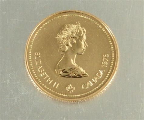 1976 Yellow Gold 100 Canadian Elizabeth Ii Coin