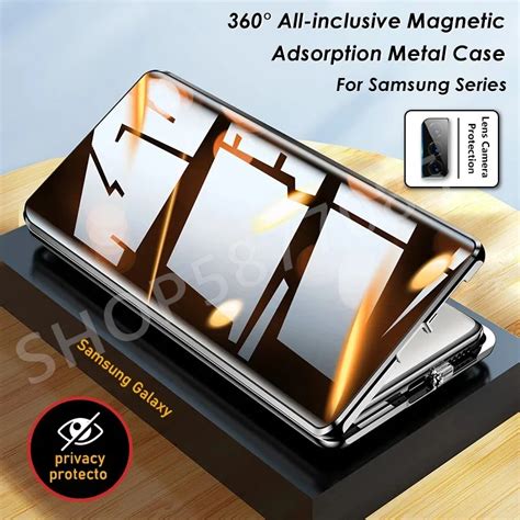 Anti Peeping Privacy Double Sided Tempered Glass Case For Samsung