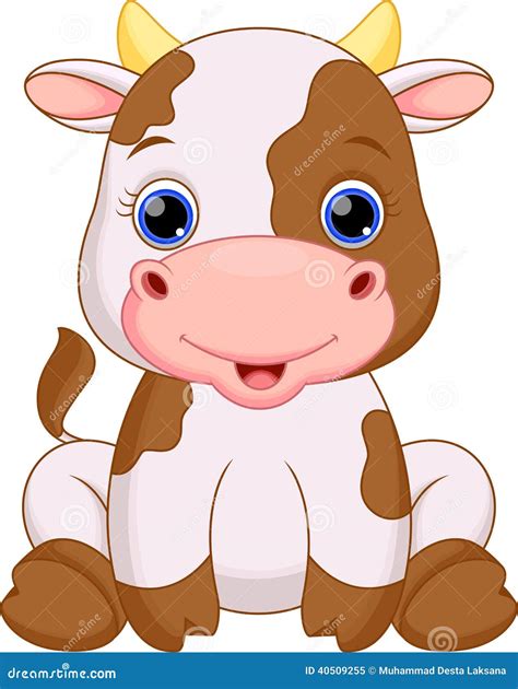 Cute Baby Cow Cartoon Stock Illustration Image 40509255