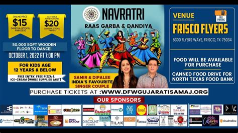 Oct Garba Dandiya Raas With Samir Dipalee At Frisco Flyers By