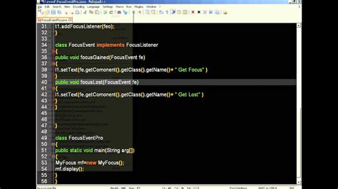 Focus Listener Interface Event Listener Java Swing Tutorial YouTube