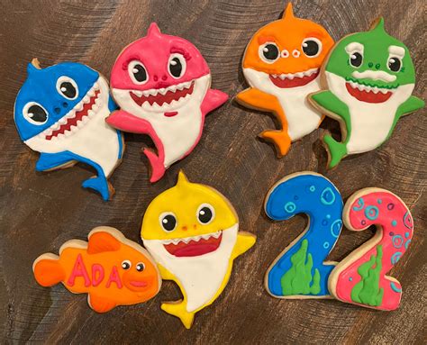 Baby Shark Sugar Cookies Etsy