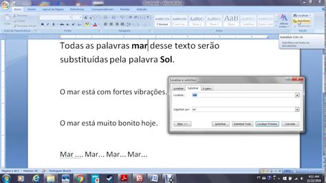Palavra Para Substituir Onde