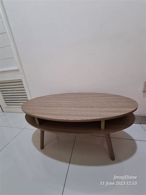 Ifurnholic Pieree Oval Coffee Table I Meja Tamu Minimalis I Meja Sofa