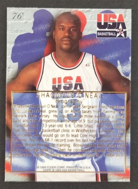 Shaquille O Neal 1994 Flair Team USA Basketball Card 76 NM EBay