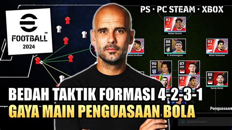 BEDAH FORMASI PENGUASAAN BOLA EFOOTBALL 2024 TAKTIK 4 2 3 1 PS4 PS5