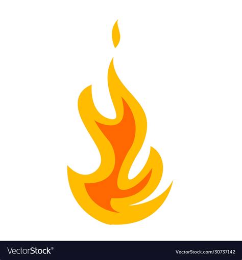 Fire Symbol Flat Design Icon Royalty Free Vector Image