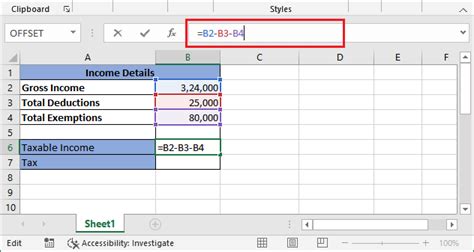 Income Tax Calculating Formula In Excel Javatpoint