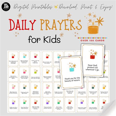 Printable Daily Prayers/prayer Cards For Children Free Printable
