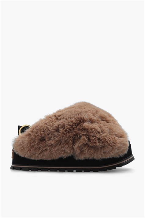 Marc Jacobs Faux Fur Platform Sandals In Brown Lyst