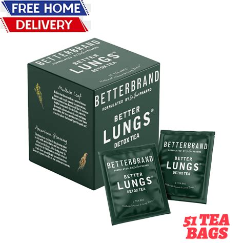 Betterbrand Better Lungs Detox Tea 15 Herbal Tea Bags Lung Cleanse