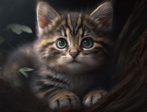 Premium Ai Image Cute Kitten Generative Ai