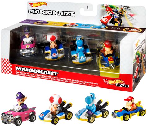 Hot Wheels Mario Kart 4 Pk Assortment Mattel